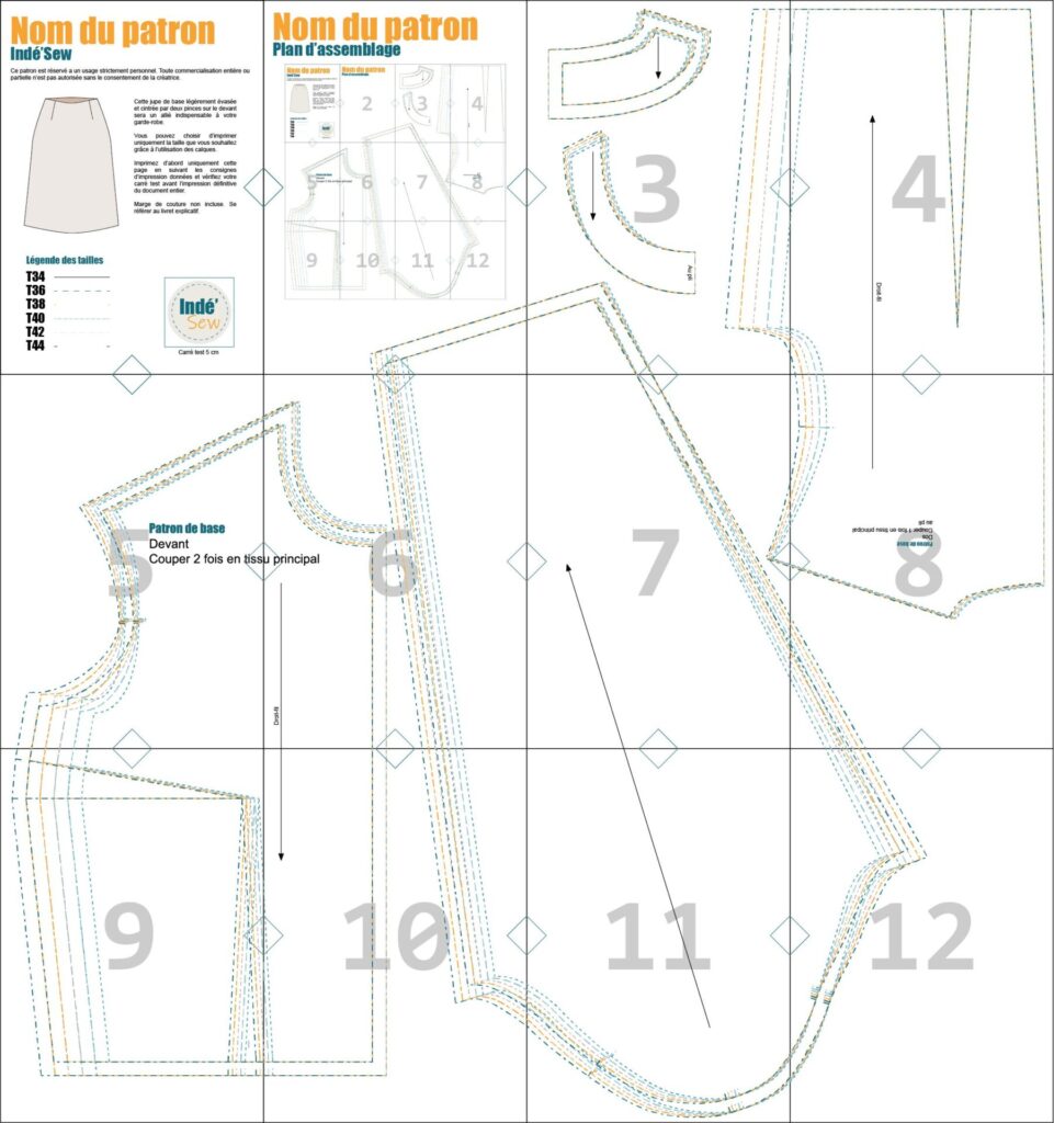 Mise en page de patrons de couture